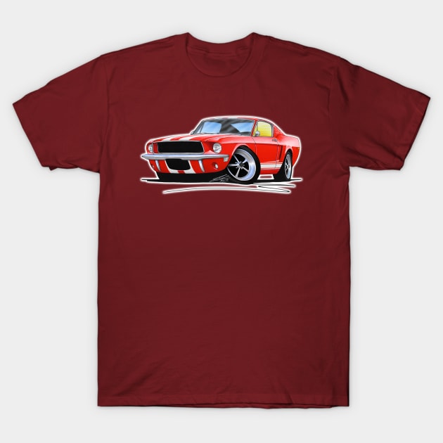 Ford Mustang (67) Red (Stripes) T-Shirt by y30man5